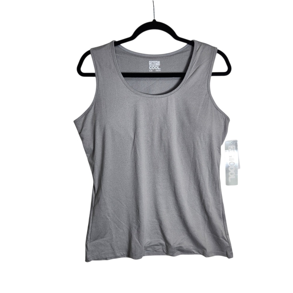 32 Degrees Cool Womens Tank Top XL Ghost Gray Scoop Neck XL